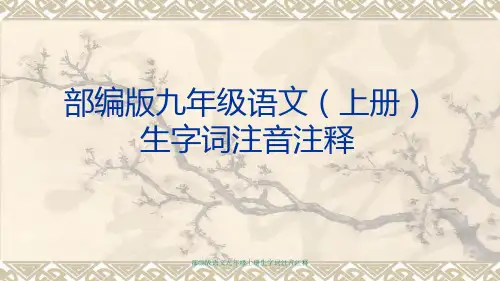 部编版语文九年级上册生字词注音注释 ppt课件