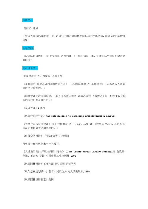 景观设计推荐书籍