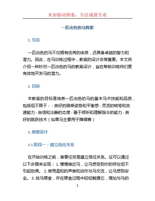 一匹出色的马教案 (2)