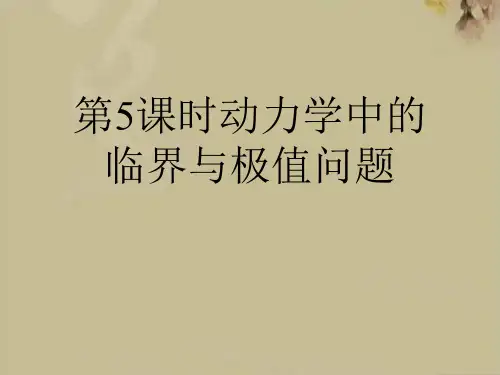 时动力学中的临界与极值问题