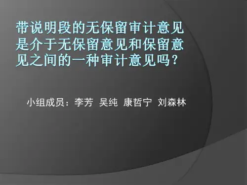 带说明段的无保留审计意见