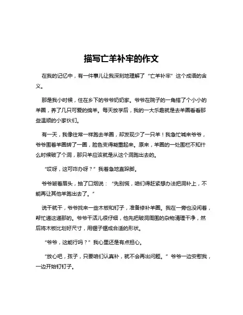描写亡羊补牢的作文
