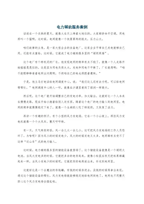 电力辅助服务案例