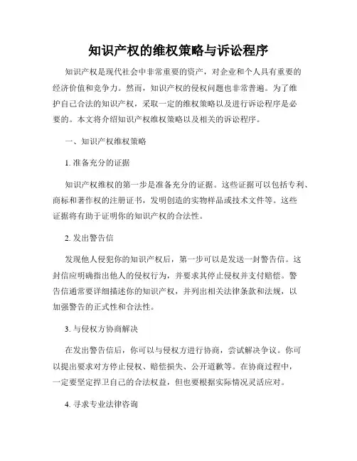知识产权的维权策略与诉讼程序
