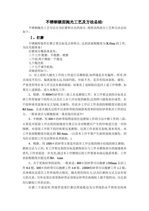 不锈钢镜面抛光工艺及制作工艺总结
