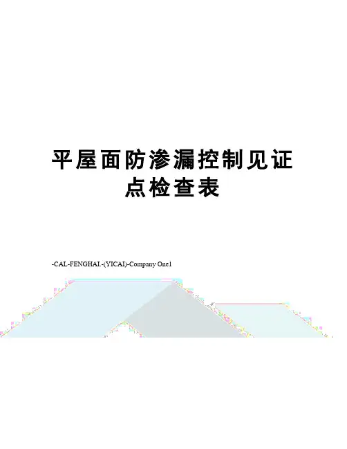 平屋面防渗漏控制见证点检查表