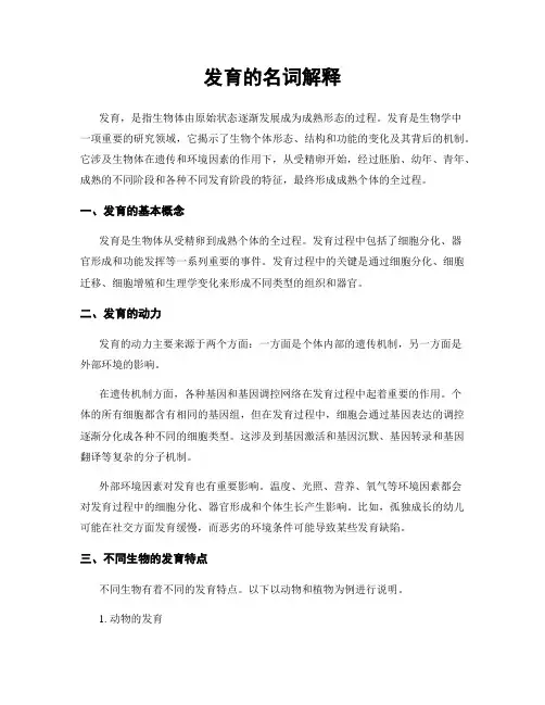 发育的名词解释