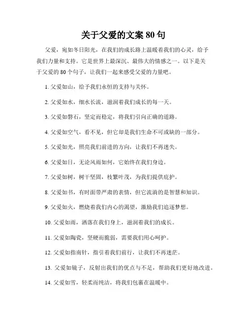 关于父爱的文案80句