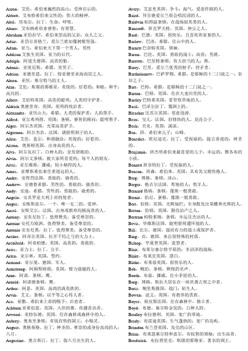 欧洲姓名