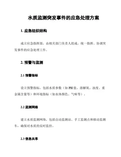 水质监测突发事件的应急处理方案