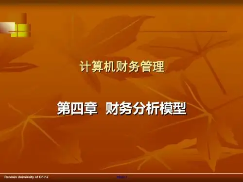财务分析模型(PPT 45张)