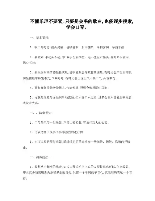24孔复音口琴,自学的话