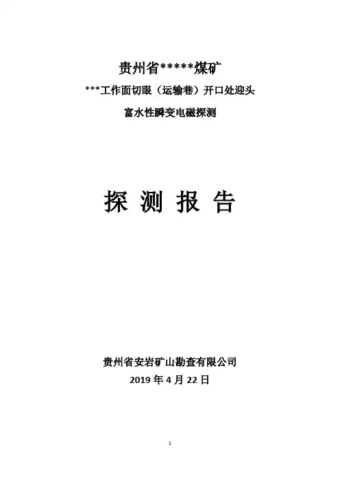 贵州省毕节市煤矿运输巷切眼开口处物探报告