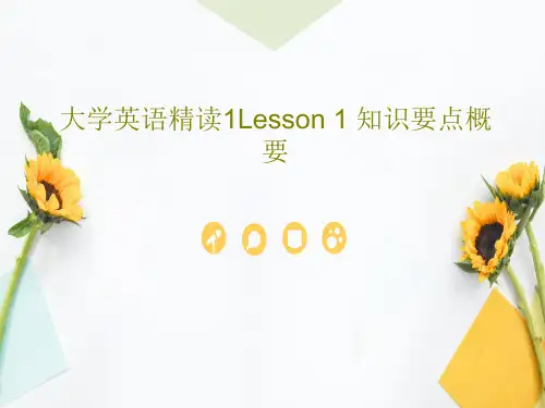 大学英语精读1Lesson 1 知识要点概要共43页PPT