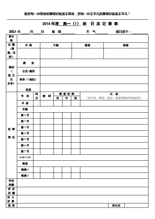 班日志记录表