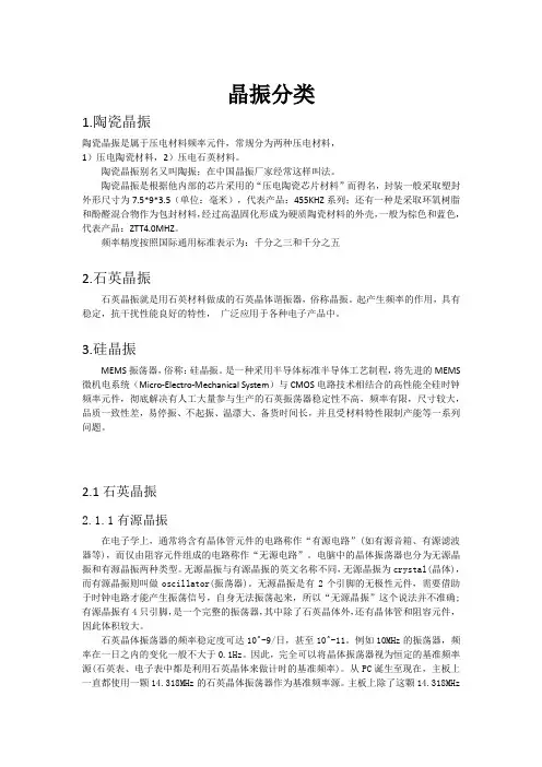 不同晶振分类
