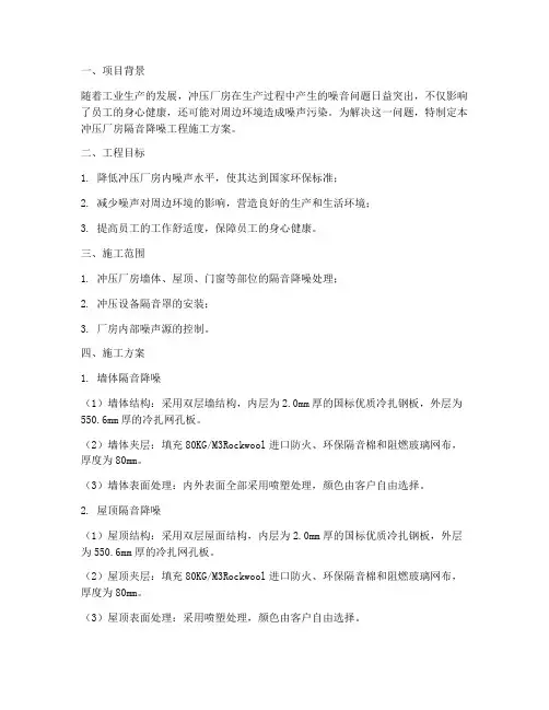 冲压厂房隔音降噪工程施工方案
