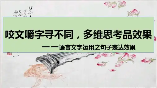 2024届高考语言运用之比较赏析句子的表达效果+