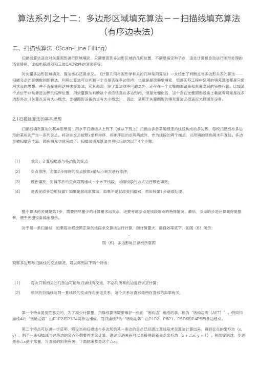 算法系列之十二：多边形区域填充算法－－扫描线填充算法（有序边表法）