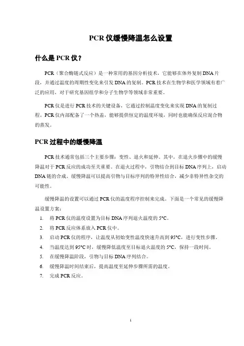 PCR仪缓慢降温怎么设置