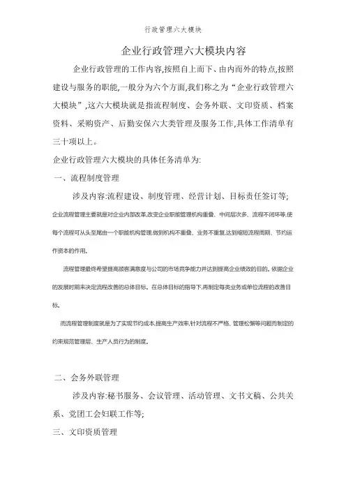 行政管理六大模块