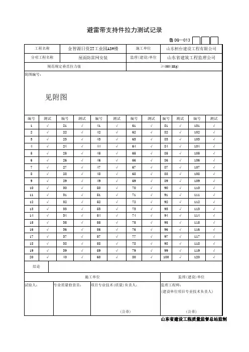 避雷支架拉力试验