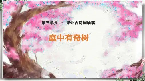 第三单元课外古诗词诵读《庭中有奇树》课件(共12张)语文八年级上册