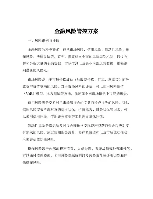 金融风险管控方案