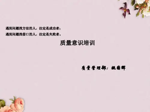 质量意识培训教材(PPT 30页)