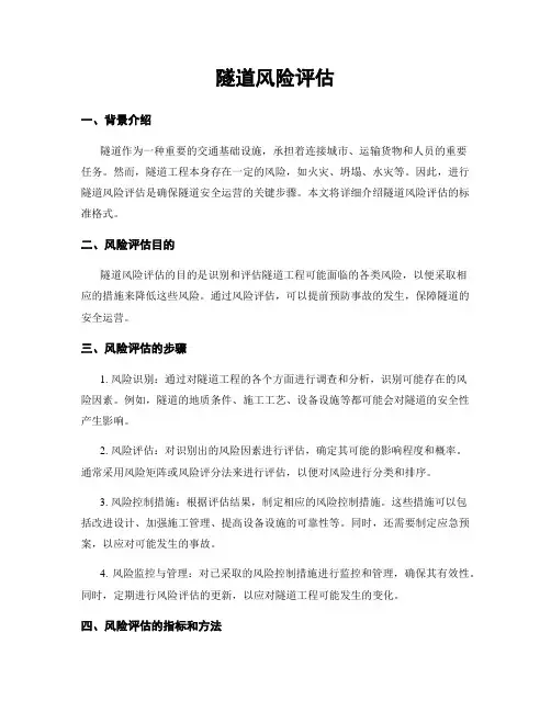 隧道风险评估