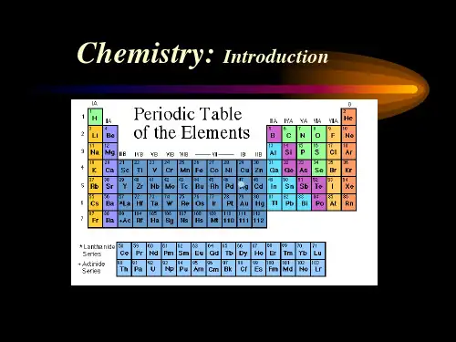 IntrototheChemistry化学基础知识英文简介PPT