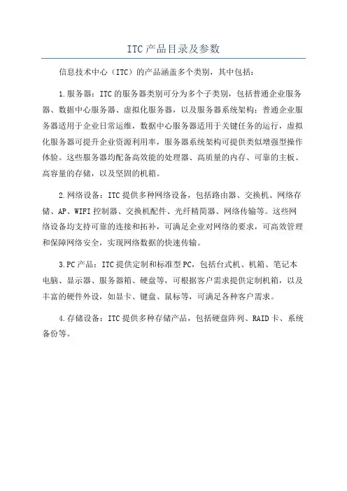 ITC产品目录及参数