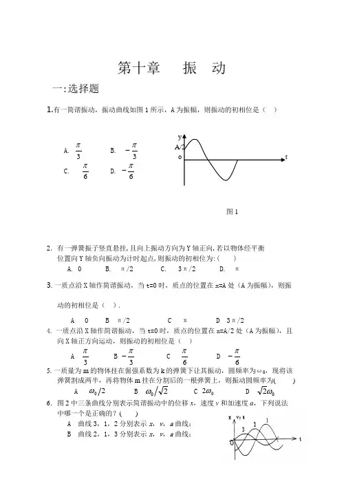 洛阳理工学院大学物理期末考试题库第十章振动