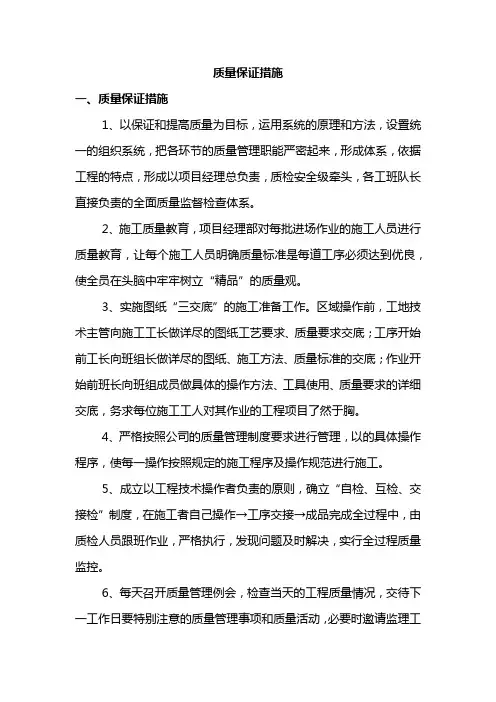 质量保证措施 (精品)