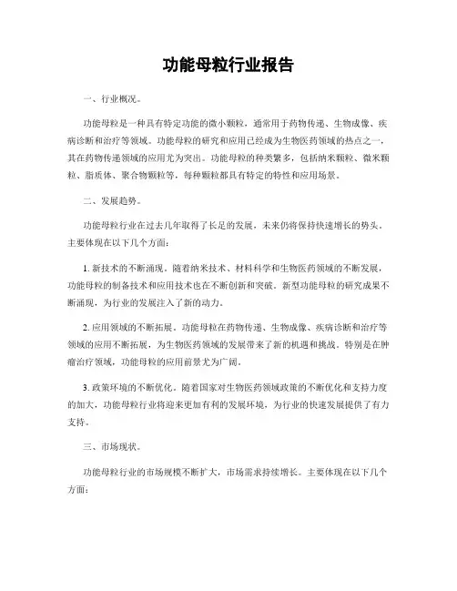 功能母粒行业报告