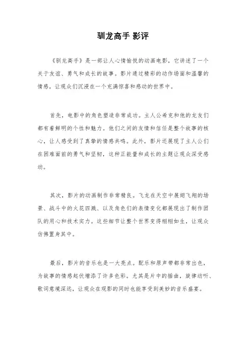 驯龙高手 影评