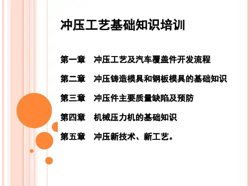 冲压工艺基础知识培训讲义