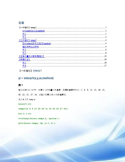 matlab插值与拟合(命令与示例)