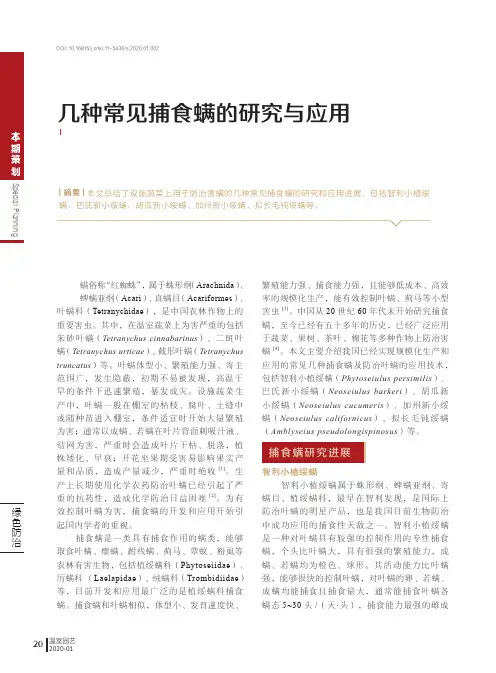 几种常见捕食螨的研究与应用