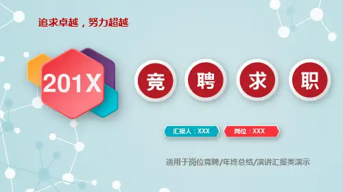 岗位竞聘述职个人简历PPT模板