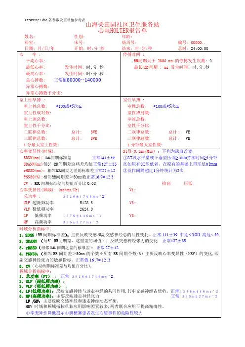 动态心电监护表