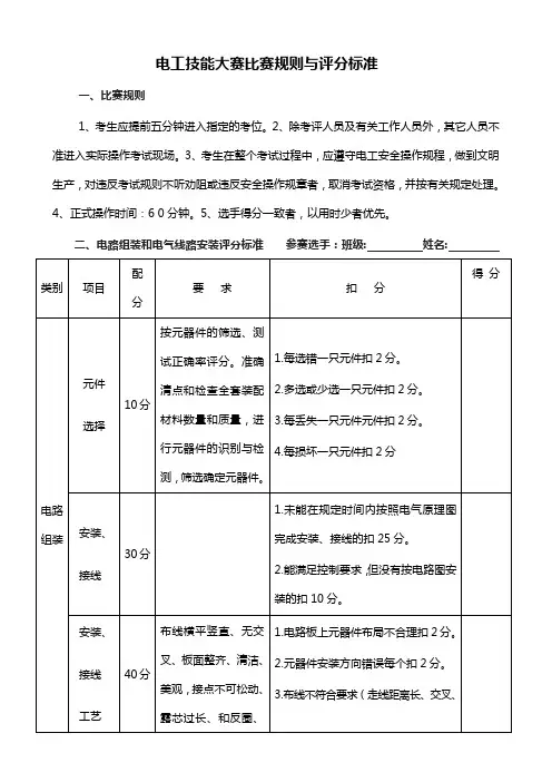 技能大赛规则
