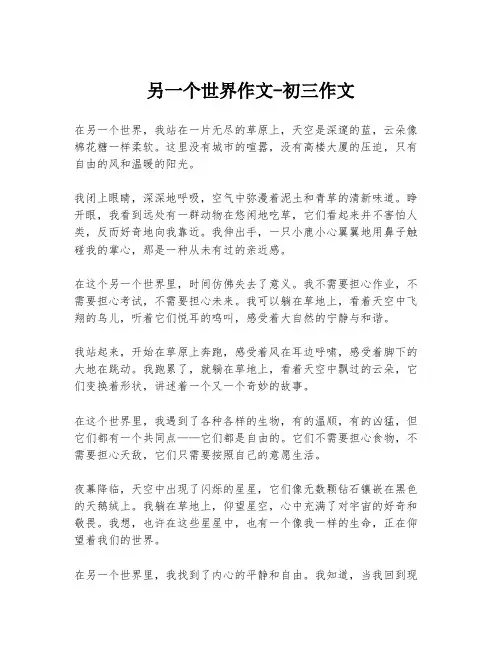 另一个世界作文-初三作文