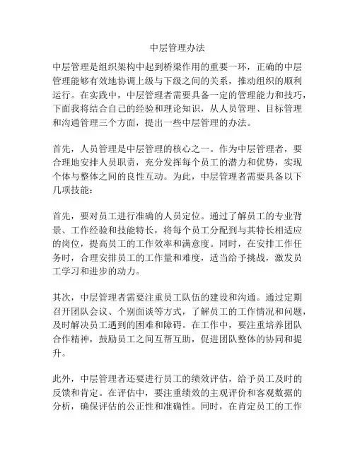 中层管理办法