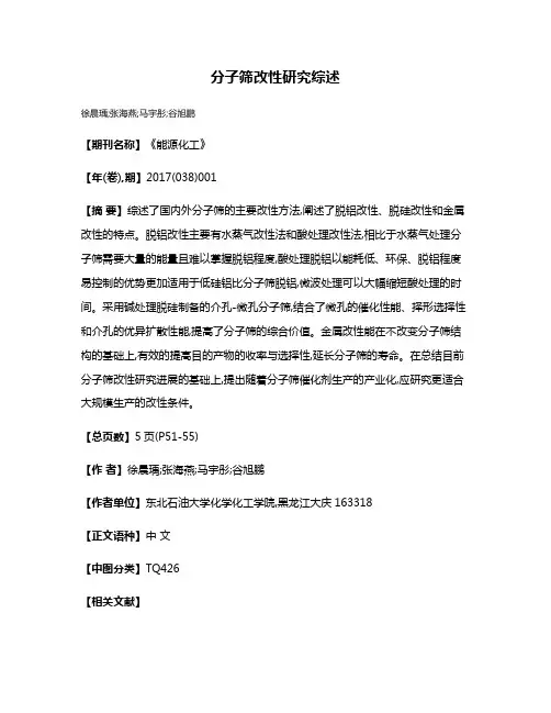 分子筛改性研究综述