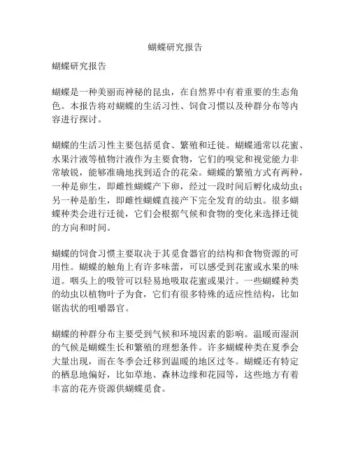 蝴蝶研究报告