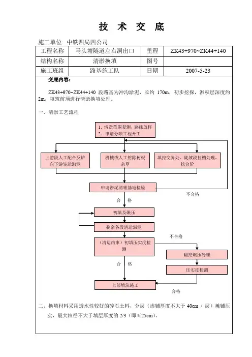 清淤换填施工技术交底