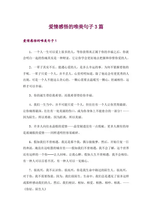 爱情感悟的唯美句子3篇_1
