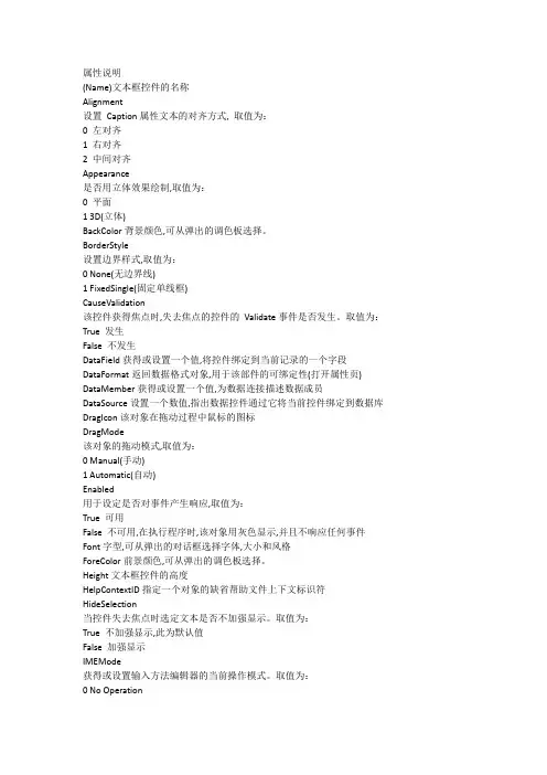 vb控件属性(中)