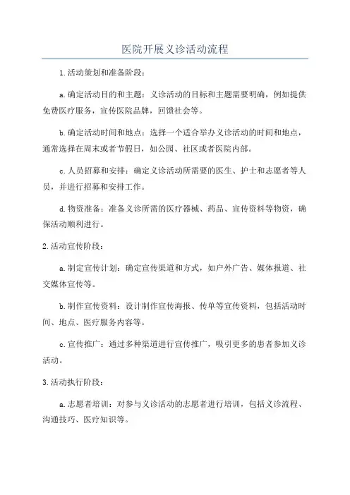 医院开展义诊活动流程